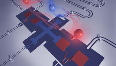 artist rendering of superconducting qubit architecture