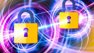 locks in front of pink and blue lines