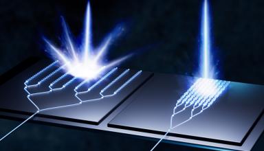 This illustration shows an array of integrated antennas developed by MIT researchers