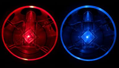 red and blue lights 