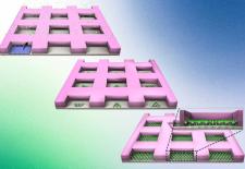 By depositing atoms on a wafer coated in a “mask” (top left), MIT engineers can corral the atoms in the mask’s individual pockets (center middle), and encourage the atoms to grow into perfect, 2D, single-crystalline layers (bottom right).