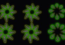 rendering of a nanocrystal array emitting light