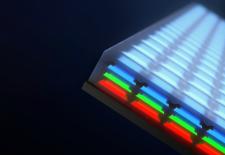 red, green, and blue diodes side by side in a horizontal patchwork