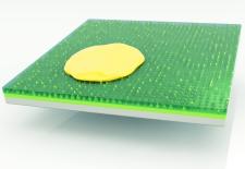 Yellow non stick gel on top of green square