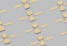 yellow molecules on gray background