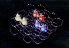  graphic illustrates three different ways that electrons can pair up and flow through rhombohedral pentalayer graphene