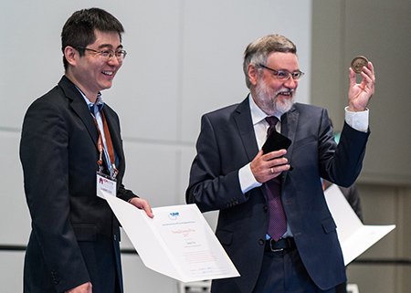 Prof. Luqiao Liu and Prof. Dr. Burkard Hillebrands from University of Kaiserslautern, Germany, the chair of IUPAP Commission on Magnetism Prof. Luqiao Liu and Prof. Dr. Burkard Hillebrands from University of Kaiserslautern, Germany, the chair of IUPAP Commission on Magnetism